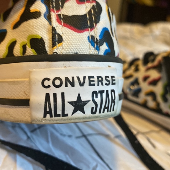 colorful velvet cheetah print converses - Picture 4 of 5